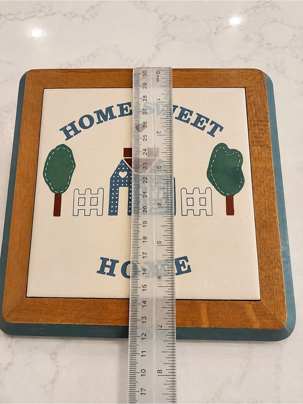 Set of 2 Vintage Home Sweet Home Ceramic Tile Trivets Wall Hangings Vintage